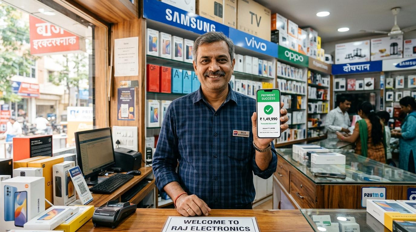 Delhi retail shopkeeper receiving emergency working capital loan